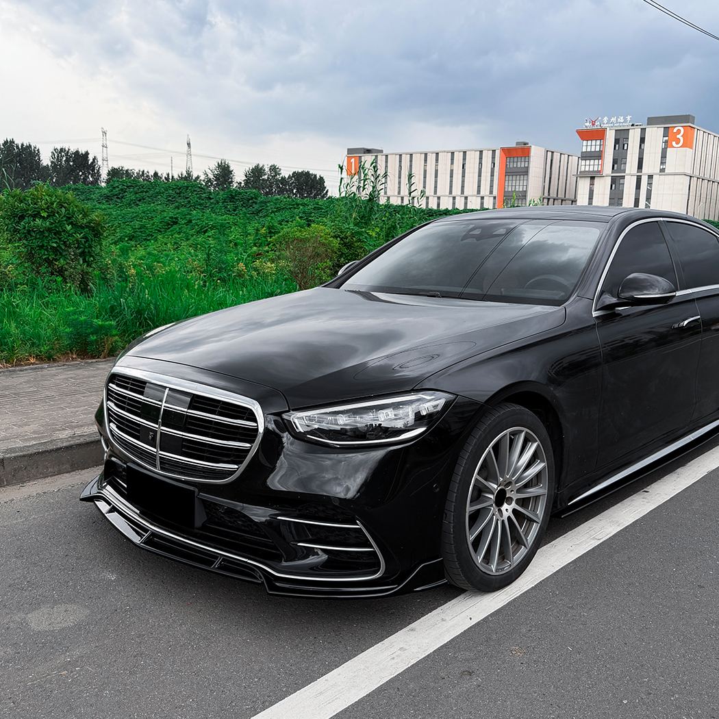 AMP-Z Front Bumper Lip Splitter For Mercedes Benz S Class W223 Pre-facelift AMG Line