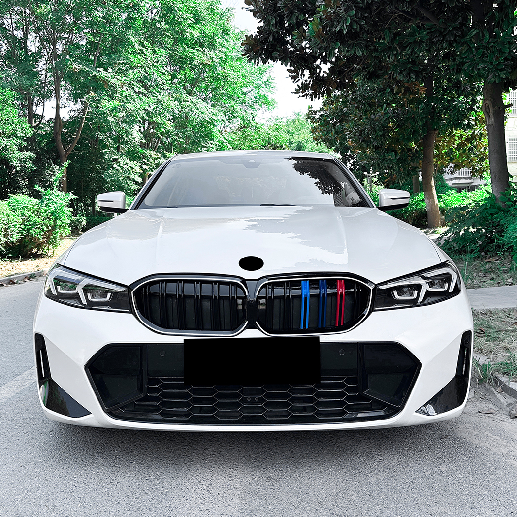 AMP-Z Front Bumper Grille Grill With Lights Black For BMW 3 Series G20 G21 LCI 2023+