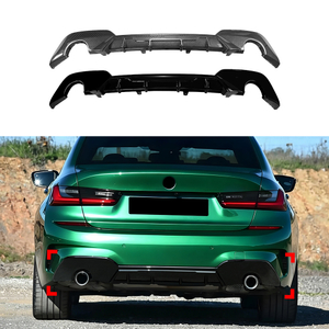 AMP-Z Rear Bumper Spoiler Lip Black For BMW 3 Series G20 G21 Pre-facelift M Sport 2019-2022