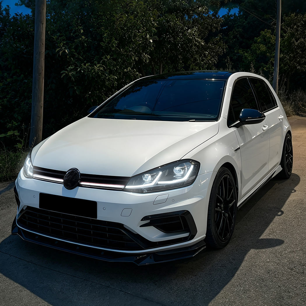 AMP-Z Front Bumper Grille Grill With Lights Black For VW Volkswagen Golf MK7 2013-2016