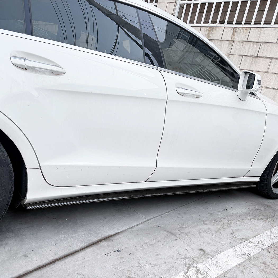 AMP-Z Side Skirt Rocker Panel Splitter Lip For Mercedes Benz CLS Class C218 X218 AMG Line 2011-2017