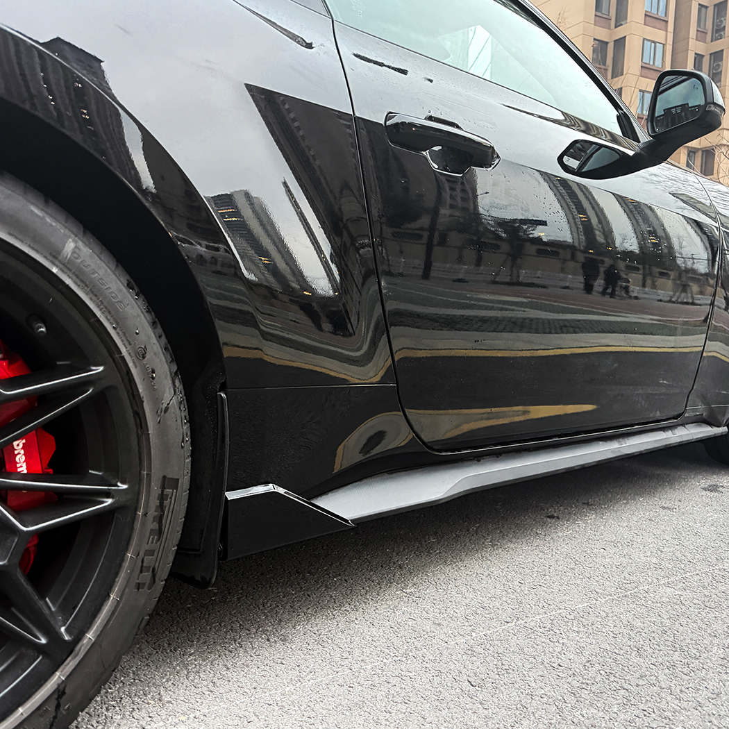 AMP-Z Side Skirt Rocker Panel Splitter Lip For Ford Mustang MK7 2024+