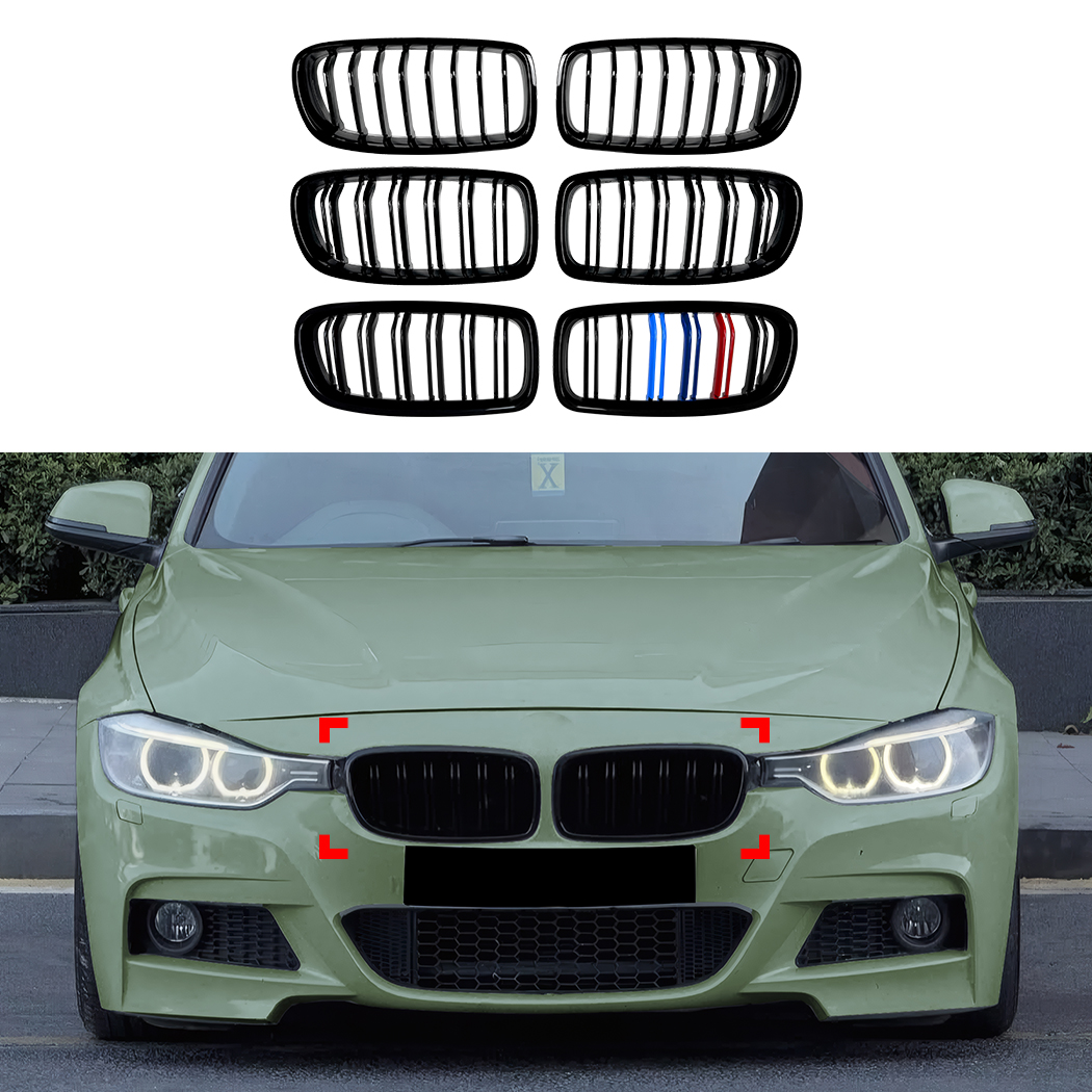 AMP-Z Front Bumper Grille Grill For BMW 3 Series F30 F31 2013-2019