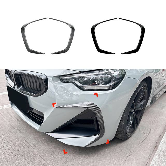 AMP-Z Front Bumper Fins Spoiler Canards For BMW 2 Series G42 2022+