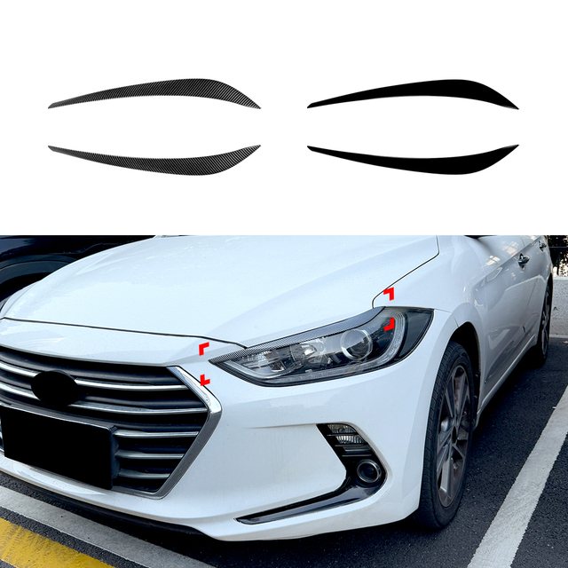 AMP-Z Headlight Eyebrows Eyelids Sticker For Hyundai Elantra MK6 Pre-facelift