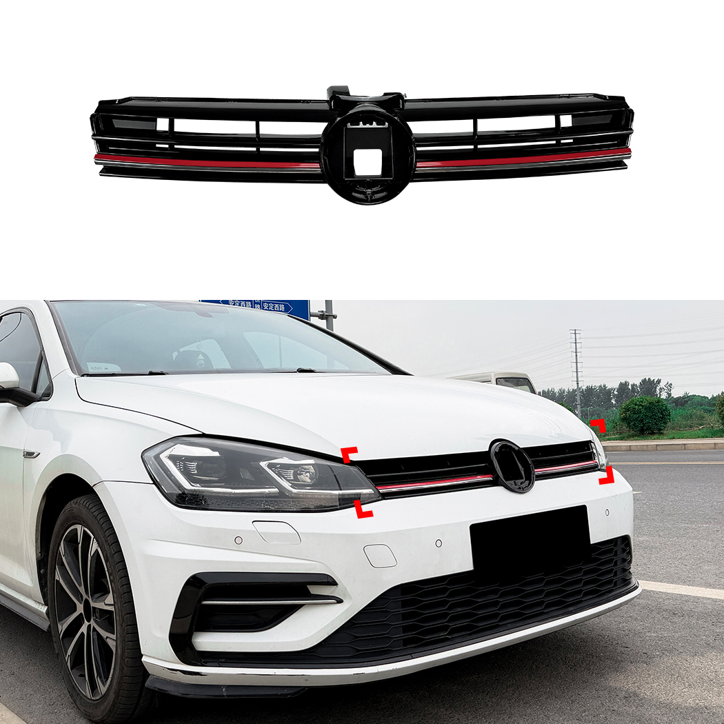 AMP-Z Front Bumper Grille Grill For VW Volkswagen Golf MK7.5 R 2017-2019