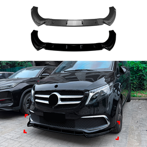 AMP-Z Front Bumper Lip Splitter For Mercedes Benz V Class W447 Pre-Facelift Standard 2019-2023