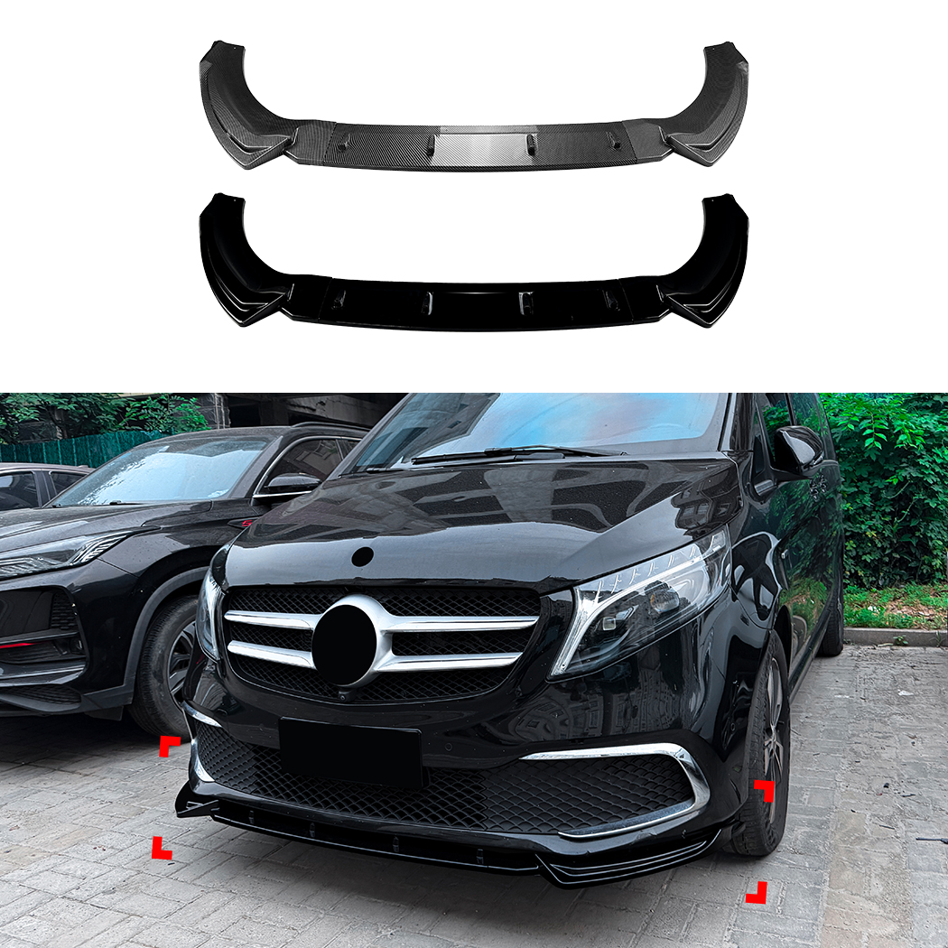 AMP-Z Front Bumper Lip Splitter For Mercedes Benz V Class W447 Pre-Facelift Standard 2019-2023