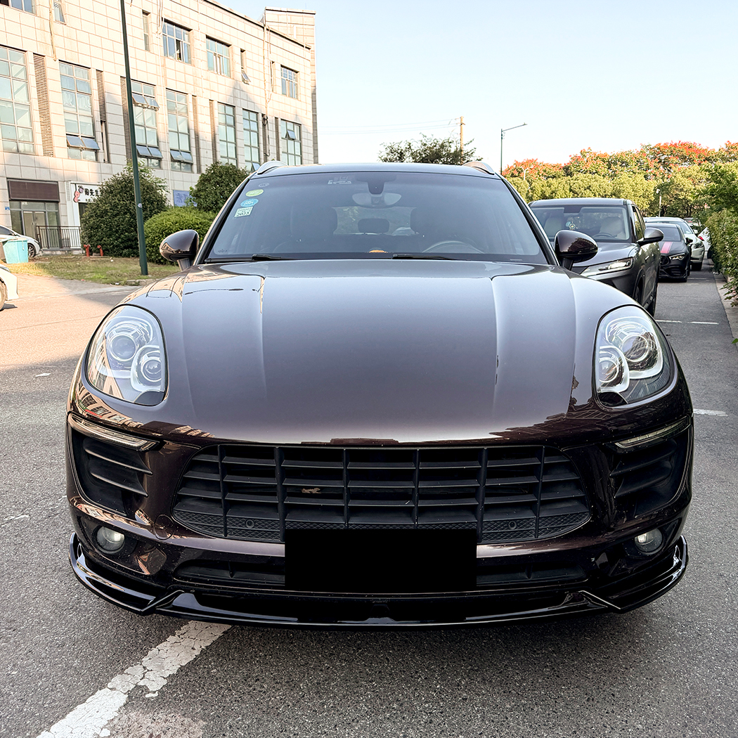 AMP-Z Front Bumper Lip Splitter Black For Porsche Macan MK1 Pre-facelift 2015-2017