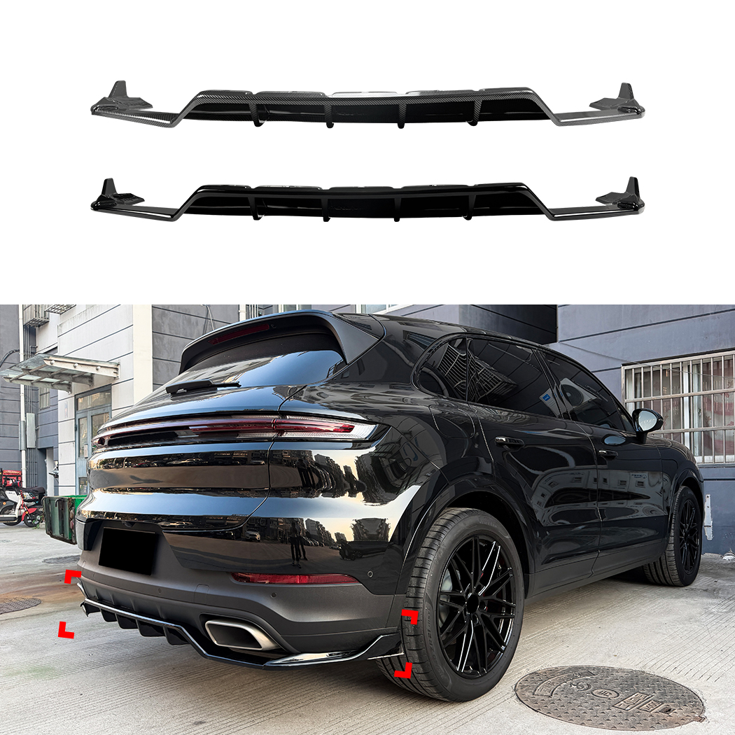 AMP-Z Rear Bumper Spoiler Lip For Porsche Cayenne MK3/MK3.5 SUV/Coupe 2016+