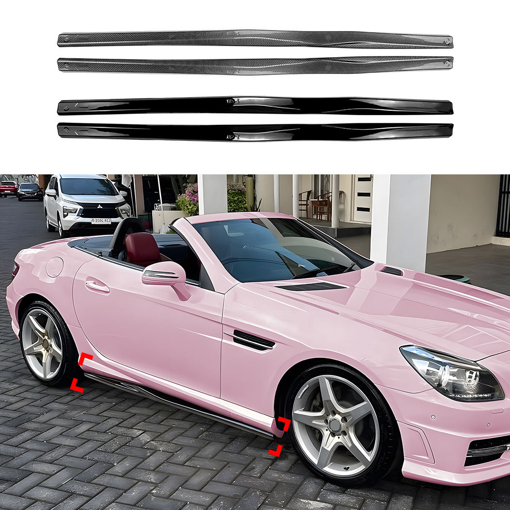 AMP-Z Side Skirt Rocker Panel Splitter Lip For Mercedes Benz SLK R172 Pre-Facelift 2011-2015