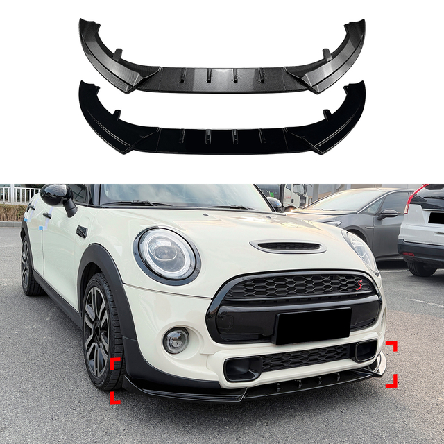 AMP-Z Front Bumper Lip Splitter For BMW Mini Cooper S JCW F55 F56 F57 Pre-facelift 2014-2021