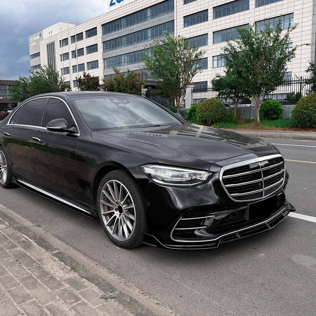 AMP-Z Front Bumper Lip Splitter For Mercedes Benz S Class W223 Pre-facelift AMG Line