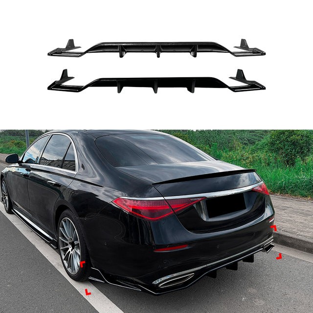 AMP-Z Rear Bumper Spoiler Lip For Mercedes Benz S Class W223 Pre-facelift AMG Line 2021-2026
