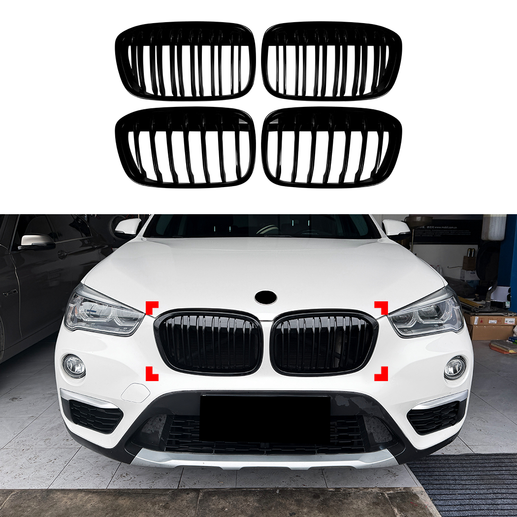 AMP-Z Front Bumper Grille Grill For BMW X1 F48 F49 Pre-facelift 2015-2019