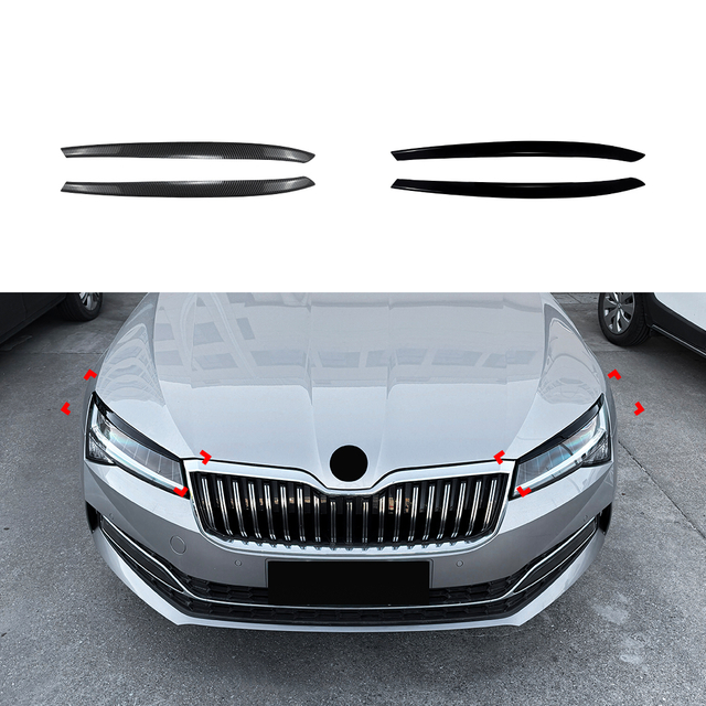AMP-Z Headlight Eyebrows Eyelids Sticker For Skoda Superb B8.5 2019-2022