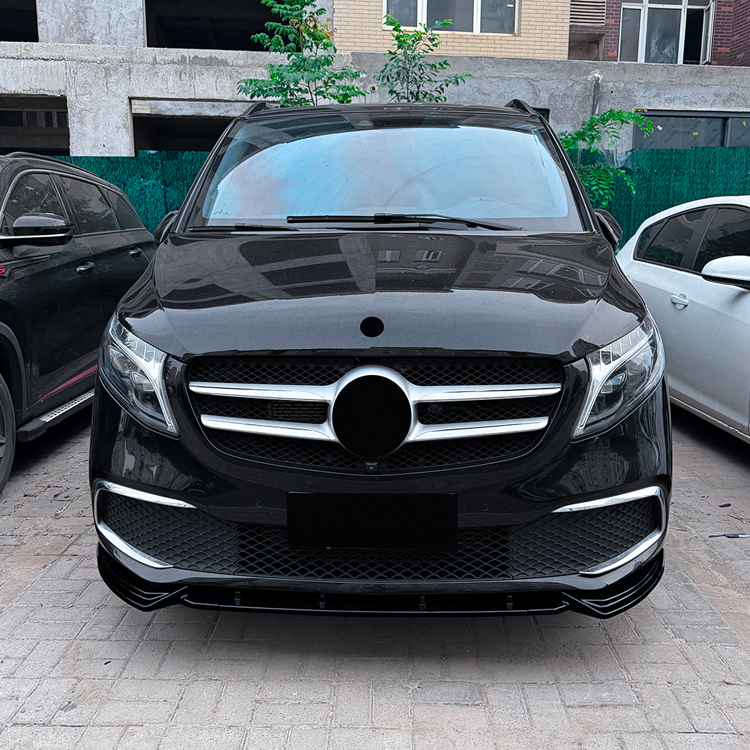 AMP-Z Front Bumper Lip Splitter For Mercedes Benz V Class W447 Pre-Facelift Standard 2019-2023