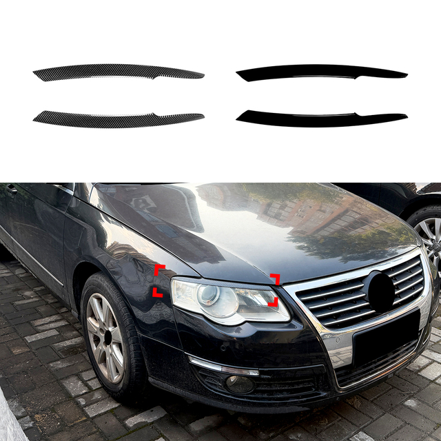 AMP-Z Headlight Eyebrows Eyelids Sticker For VW Volkswagen Passat B6 2005-2010