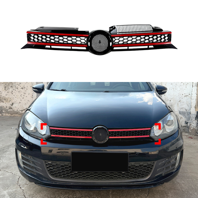 AMP-Z Front Bumper Grille Grill For VW Volkswagen Golf MK6 Standard 2008-2014