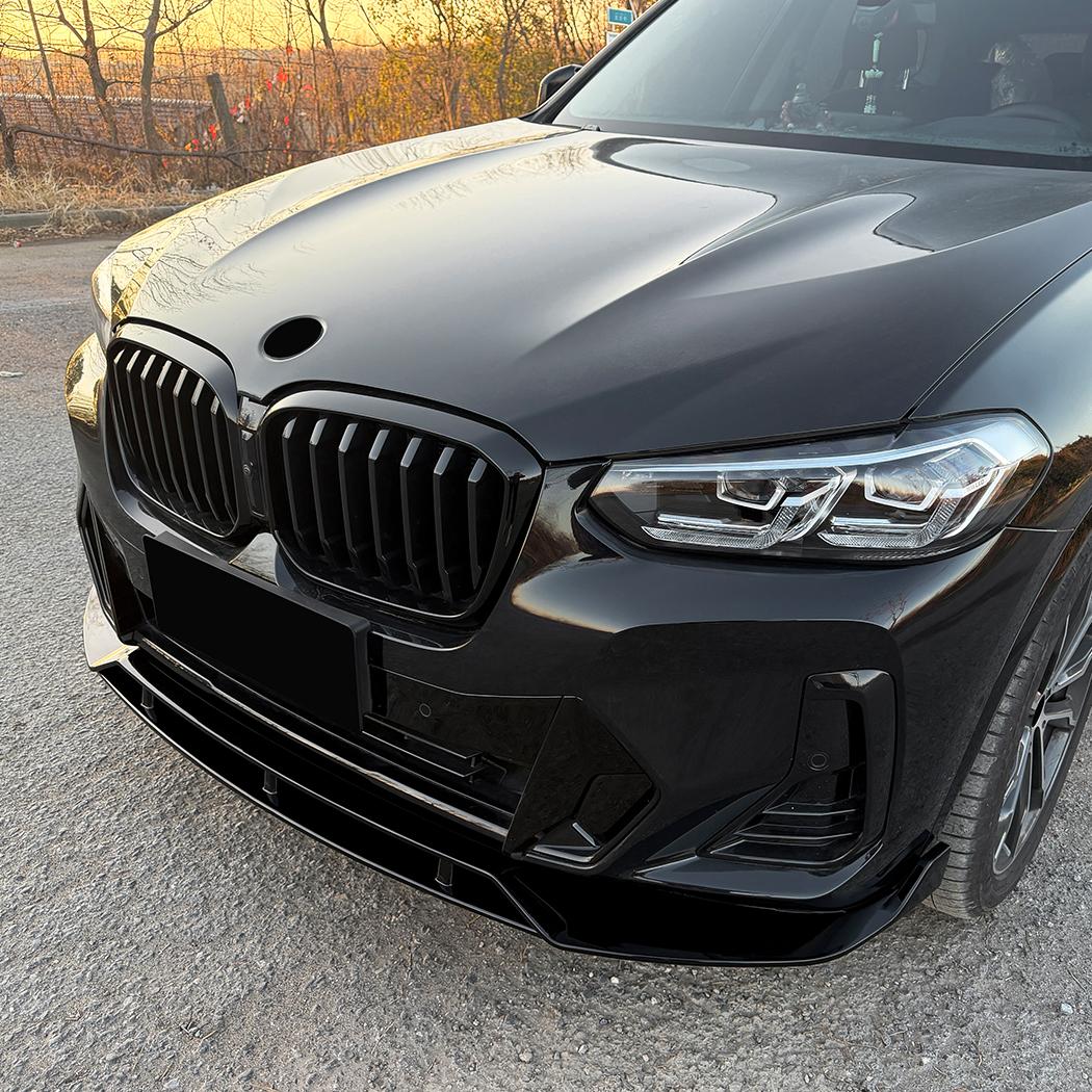 AMP-Z Front Bumper Lip Splitter For BMW X3 X4 G01 G02 LCI M Sport 2022-2024