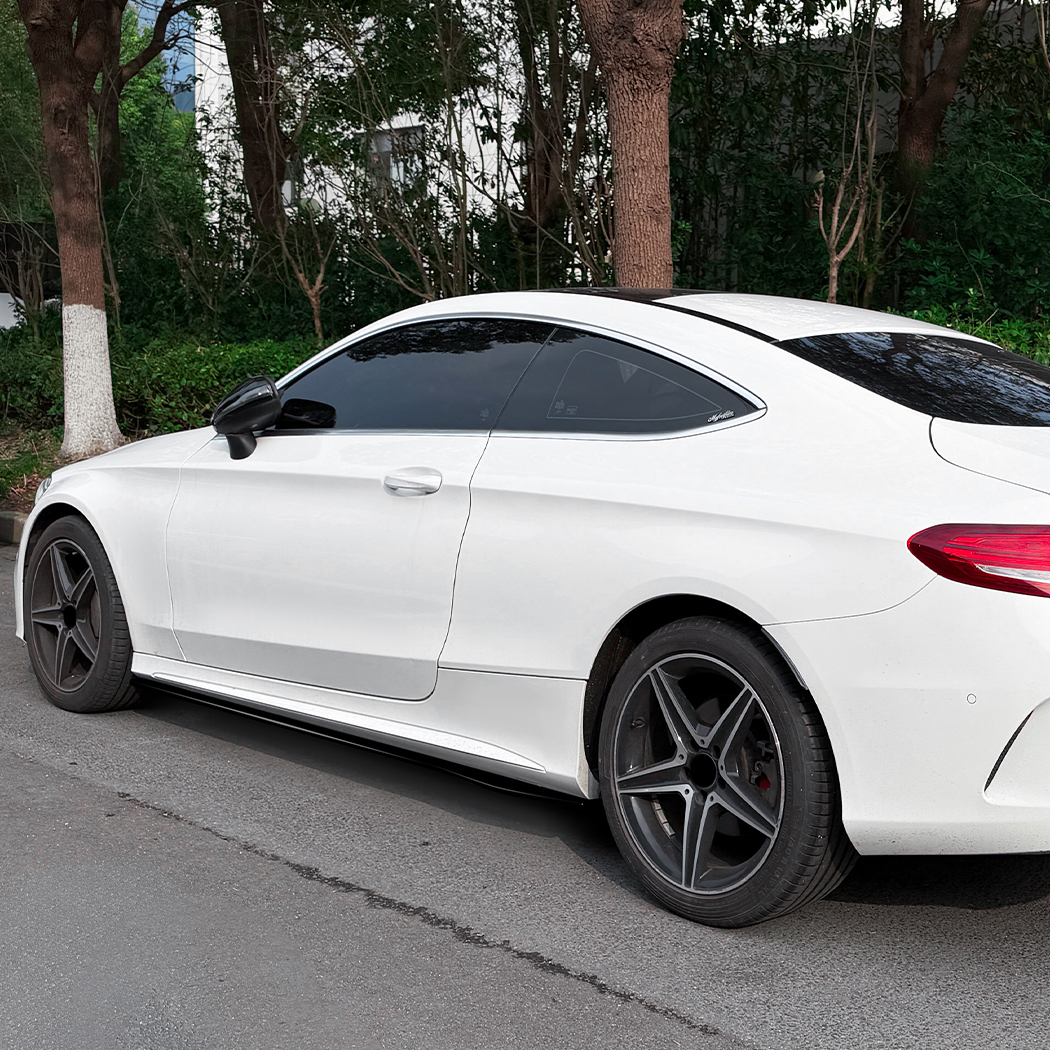 AMP-Z Side Skirt Rocker Panel Splitter Lip For Mercedes Benz C Class W205 4-Doors C205 2-Doors 2015-2021