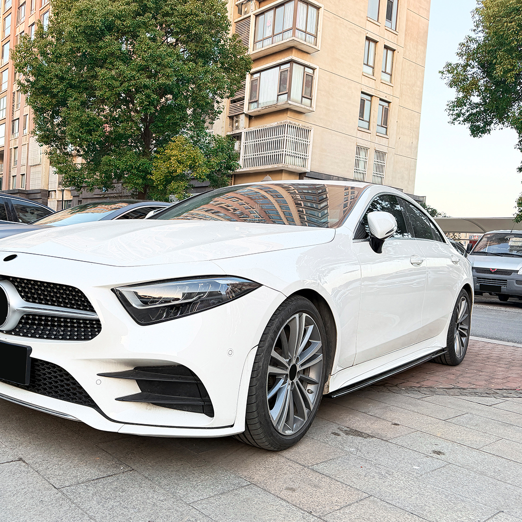 AMP-Z Side Skirt Rocker Panel Splitter Lip For Mercedes Benz CLS Class C257 AMG Line 2018+
