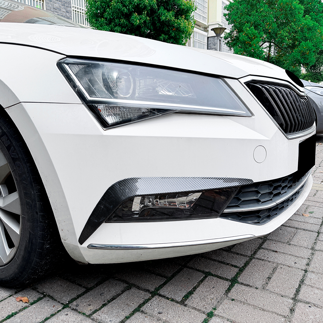 Canards de spoiler de aletas de para-choque dianteiro AMP-Z para Skoda Superb MK3 pr&eacute;-facelift 2015-2019