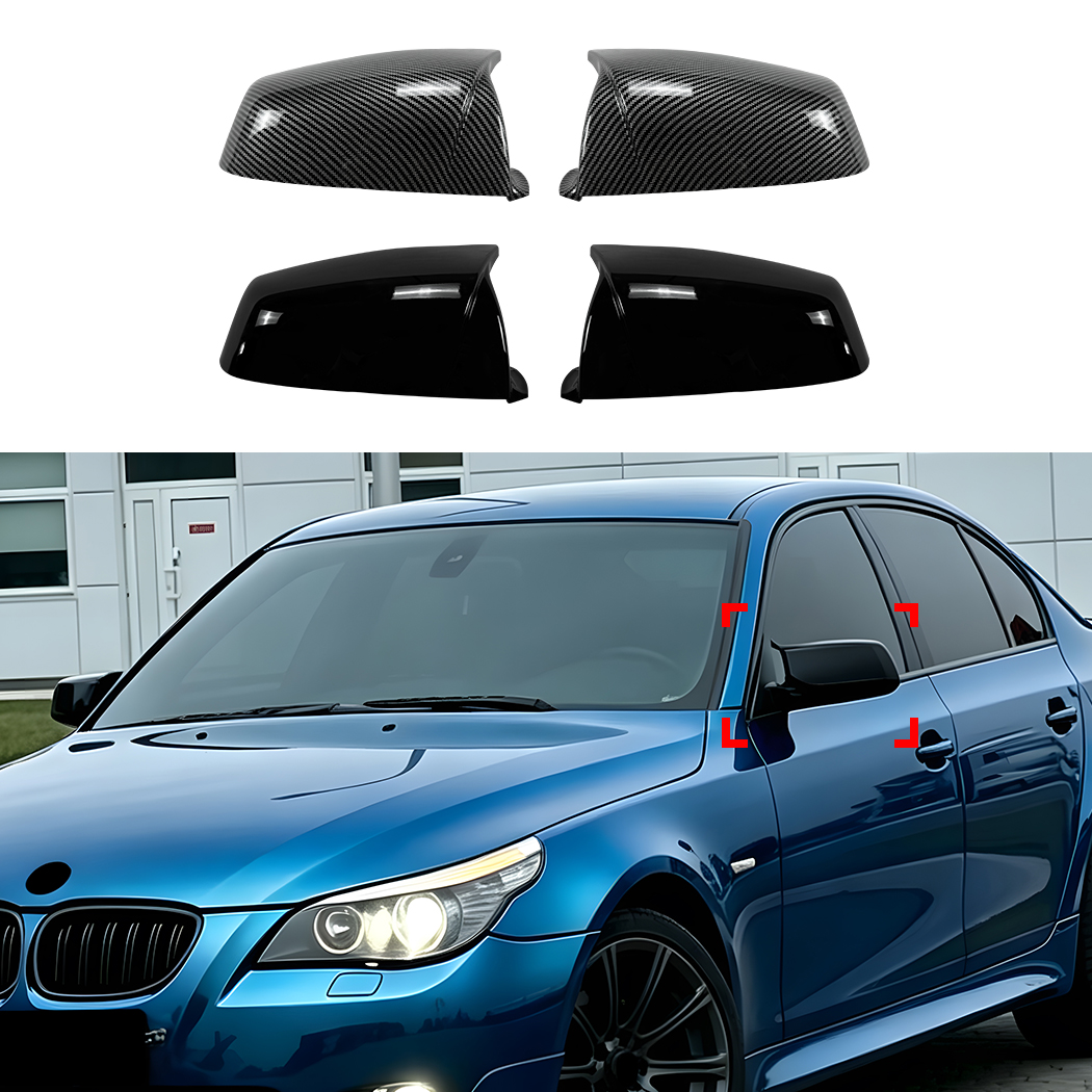 AMP-Z Wing Mirror Cover For BMW 5 Series E60 E61 Facelift 2008-2010/6 Series E63 E64 Facelift 2007-2011/6 Series F06 F12 F13 2012-2013/7 Series F01 F02 2009-2012