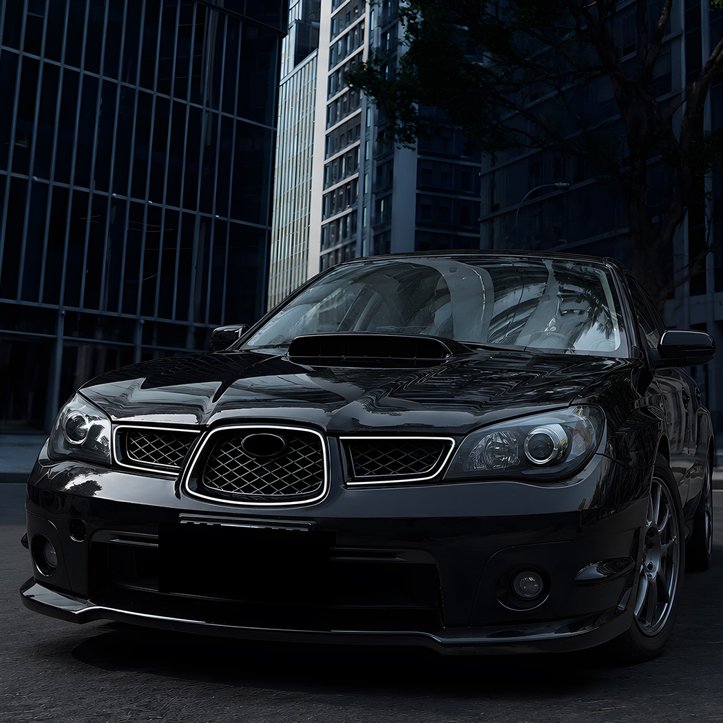 AMP-Z Replacement Front Bumper Grille Grill With Lights For Subaru Impreza WRX STI 2006-2007