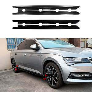 AMP-Z Side Skirt Rocker Panel Splitter Lip For Skoda Superb B8 2015-2022