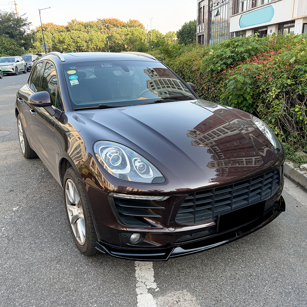 AMP-Z Front Bumper Lip Splitter Black For Porsche Macan MK1 Pre-facelift 2015-2017