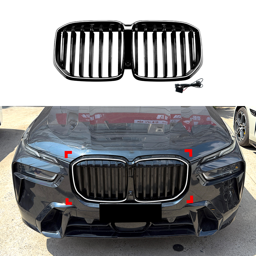 Grade do para-choque dianteiro AMP-Z com luzes para BMW X7 G07 LCI 2023+