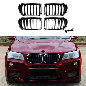 AMP-Z Front Bumper Grille Grill With Lights For BMW X3 F25 Pre-Facelift 2011-2013