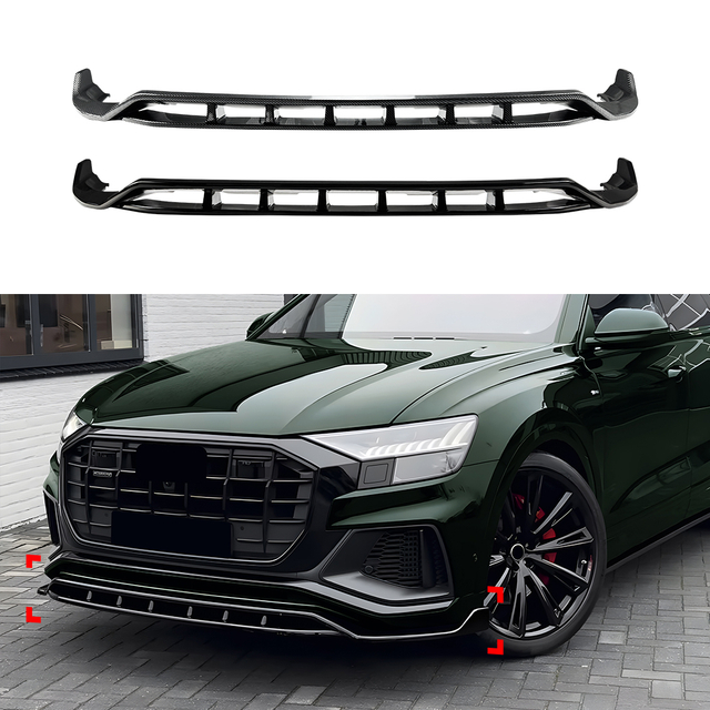 AMP-Z Front Bumper Lip Splitter For Audi Q8 SQ8 4M Pre-Facelift 2019-2023