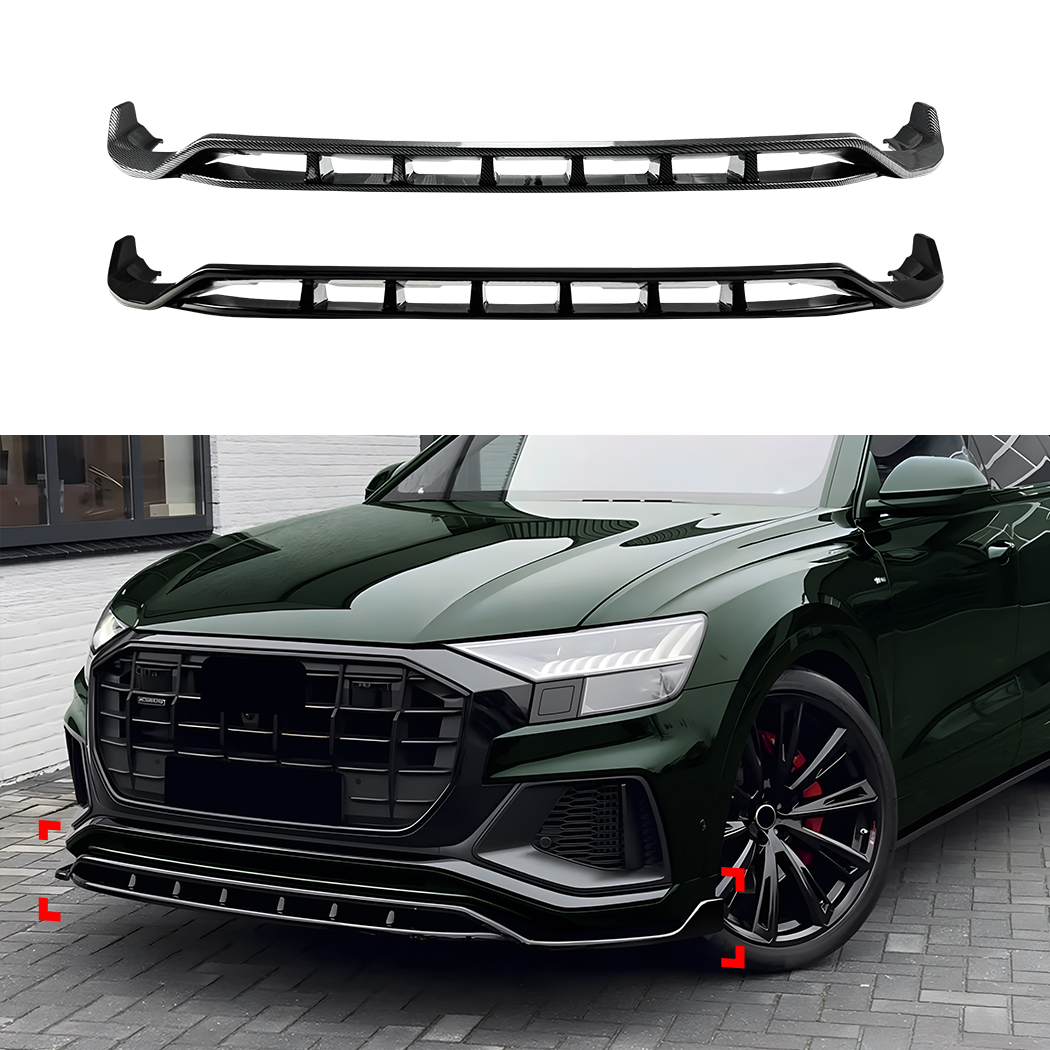 AMP-Z Front Bumper Lip Splitter For Audi Q8 SQ8 4M Pre-Facelift 2019-2023