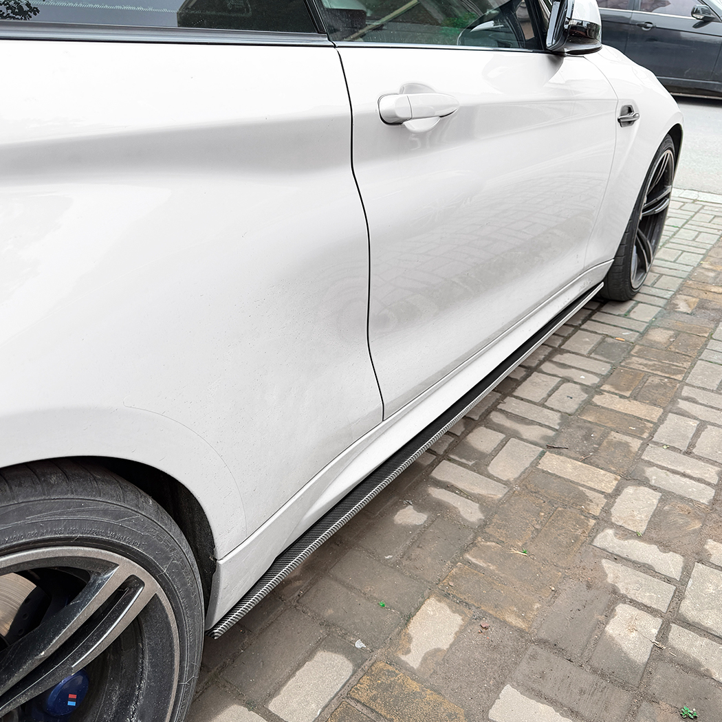 AMP-Z Side Skirt Rocker Panel Splitter Lip For BMW 2 Series M2 F87 2016-2021