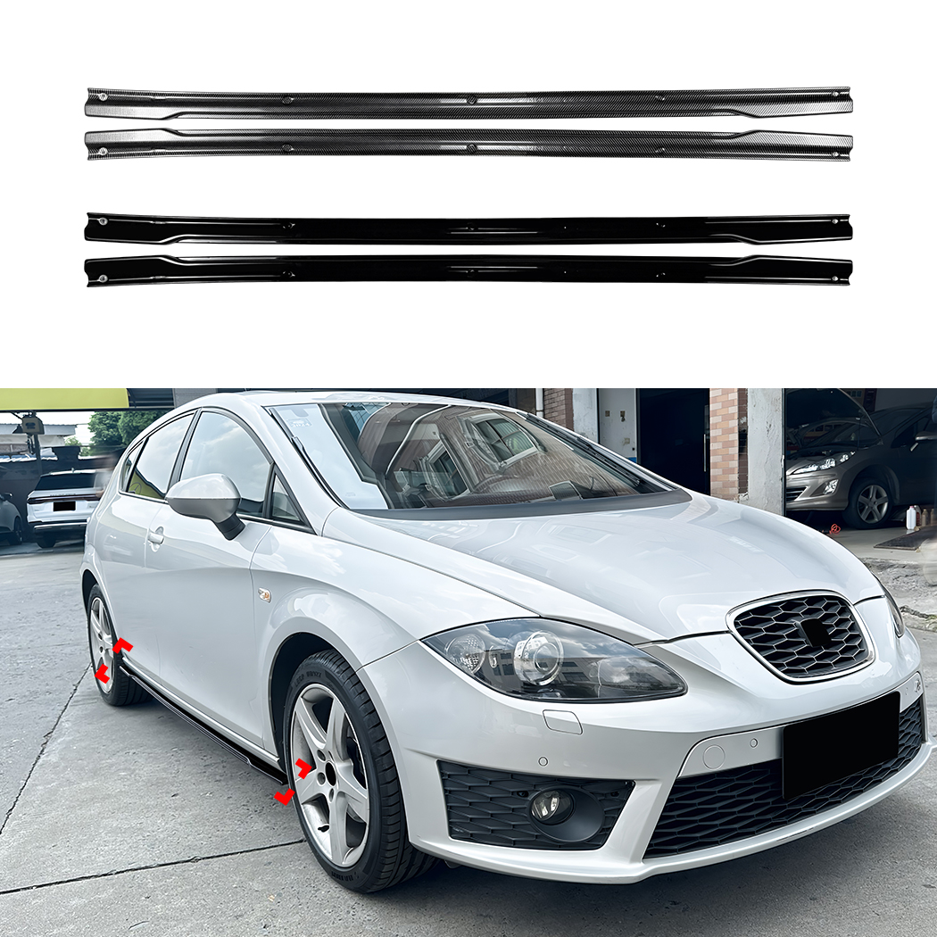 AMP-Z Side Skirt Rocker Panel Splitter Lip For Seat Leon MK2 2005-2012