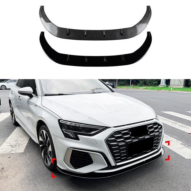 AMP-Z Front Bumper Lip Splitter For Audi A3 8Y Pre-facelift Sline