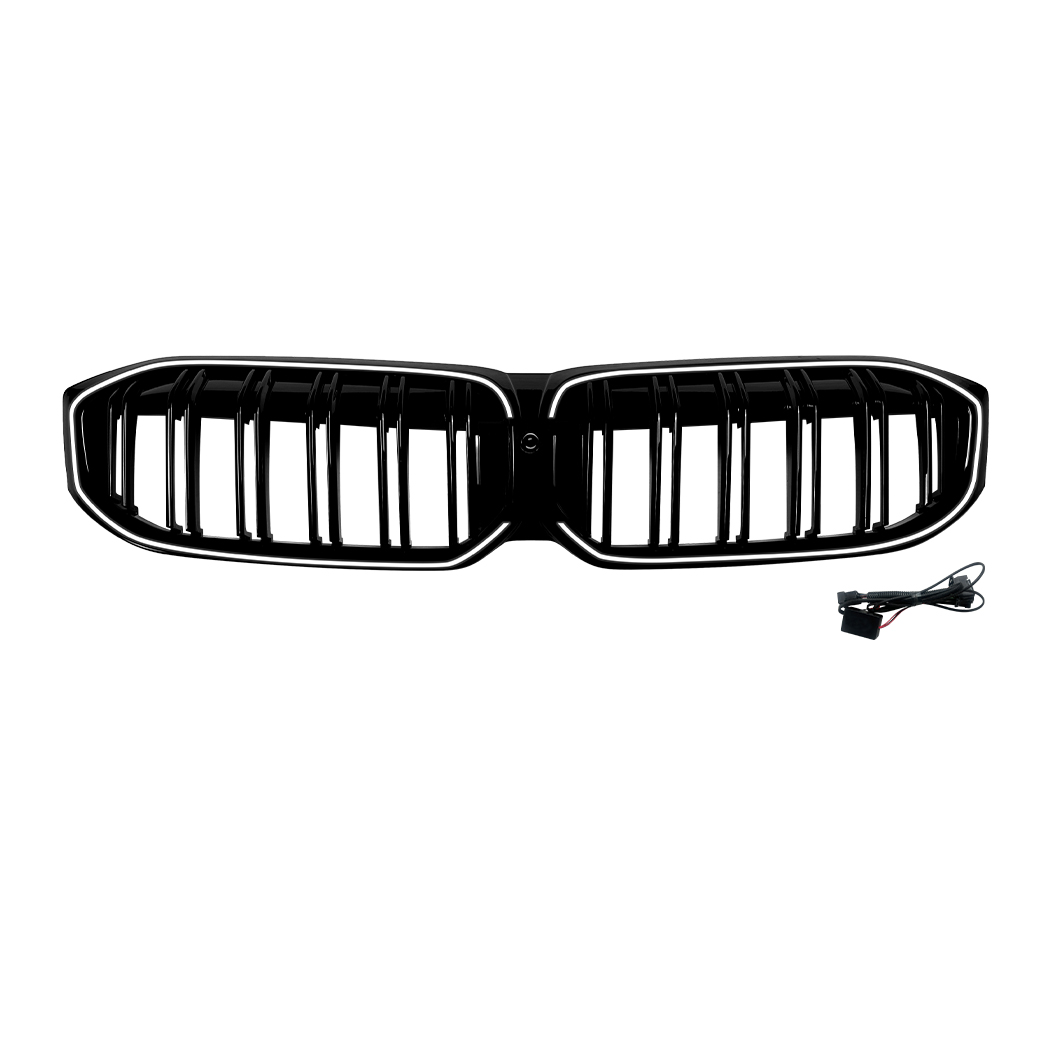 AMP-Z Front Bumper Grille Grill With Lights Black For BMW 3 Series G20 G21 LCI 2023+