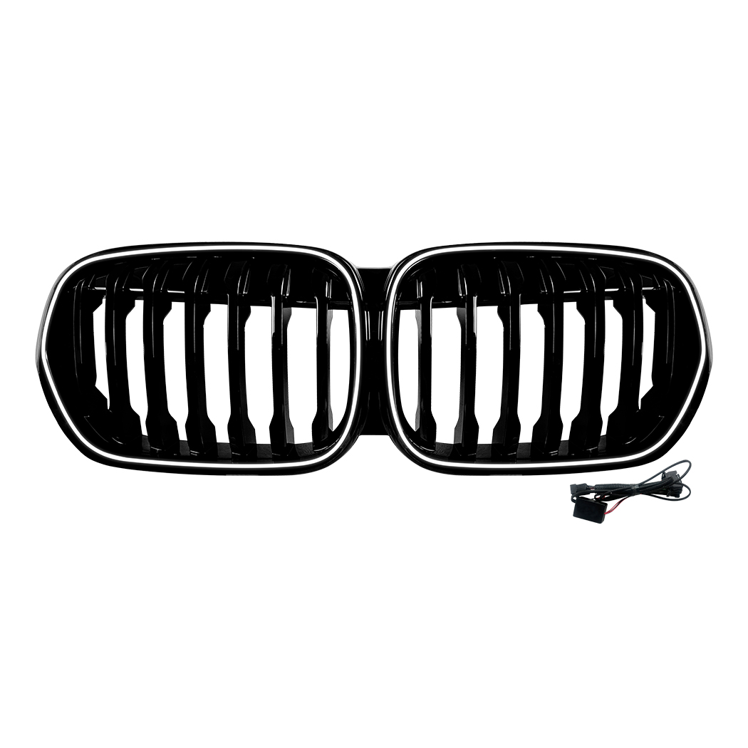 AMP-Z Front Bumper Grille Grill With Lights For BMW X1 F48 F49 LCI 2020-2022