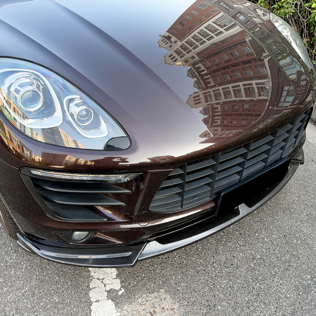 AMP-Z Front Bumper Lip Splitter Black For Porsche Macan MK1 Pre-facelift 2015-2017