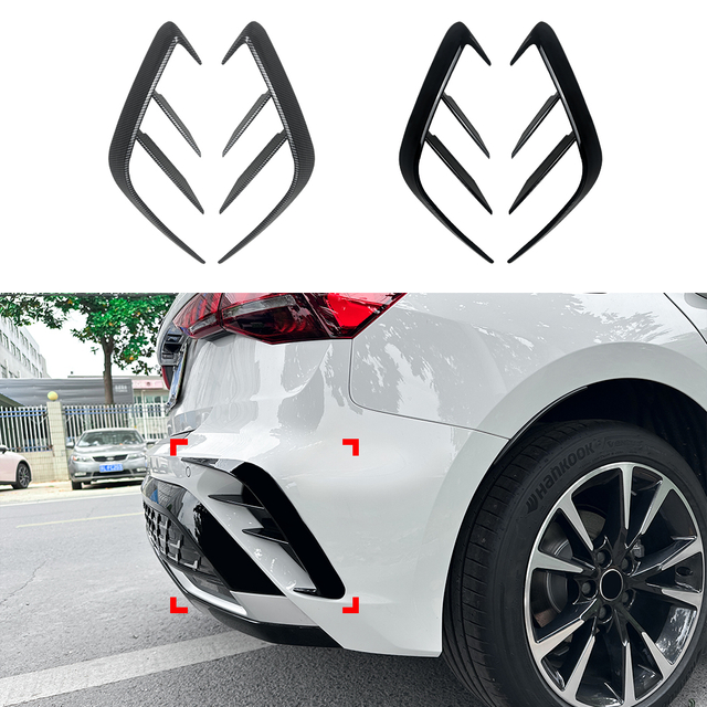 AMP-Z Rear Bumper Fins Spoiler Canards For Audi A3 8Y Sline Facelift Hatchback