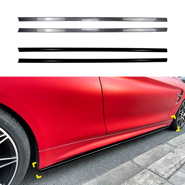 AMP-Z Side Skirt Rocker Panel Splitter Lip For BMW 4 Series F32 F33 F36 M Sport 2014-2020