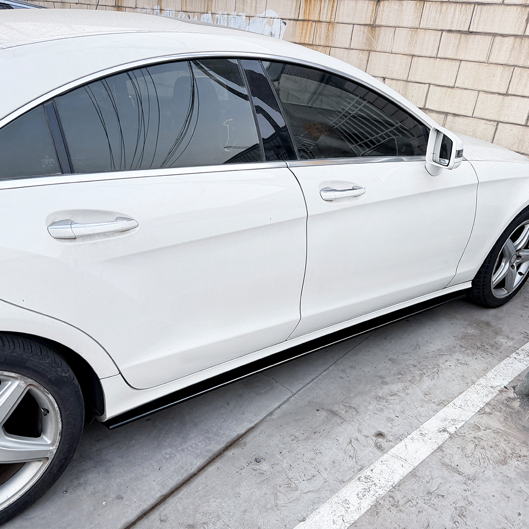 AMP-Z Side Skirt Rocker Panel Splitter Lip For Mercedes Benz CLS Class C218 X218 AMG Line 2011-2017