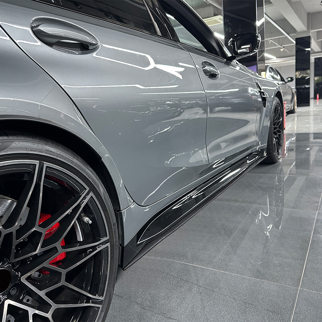 AMP-Z Side Skirt Rocker Panel Splitter Lip For BMW 3 Series M3 G80 G81 2021+