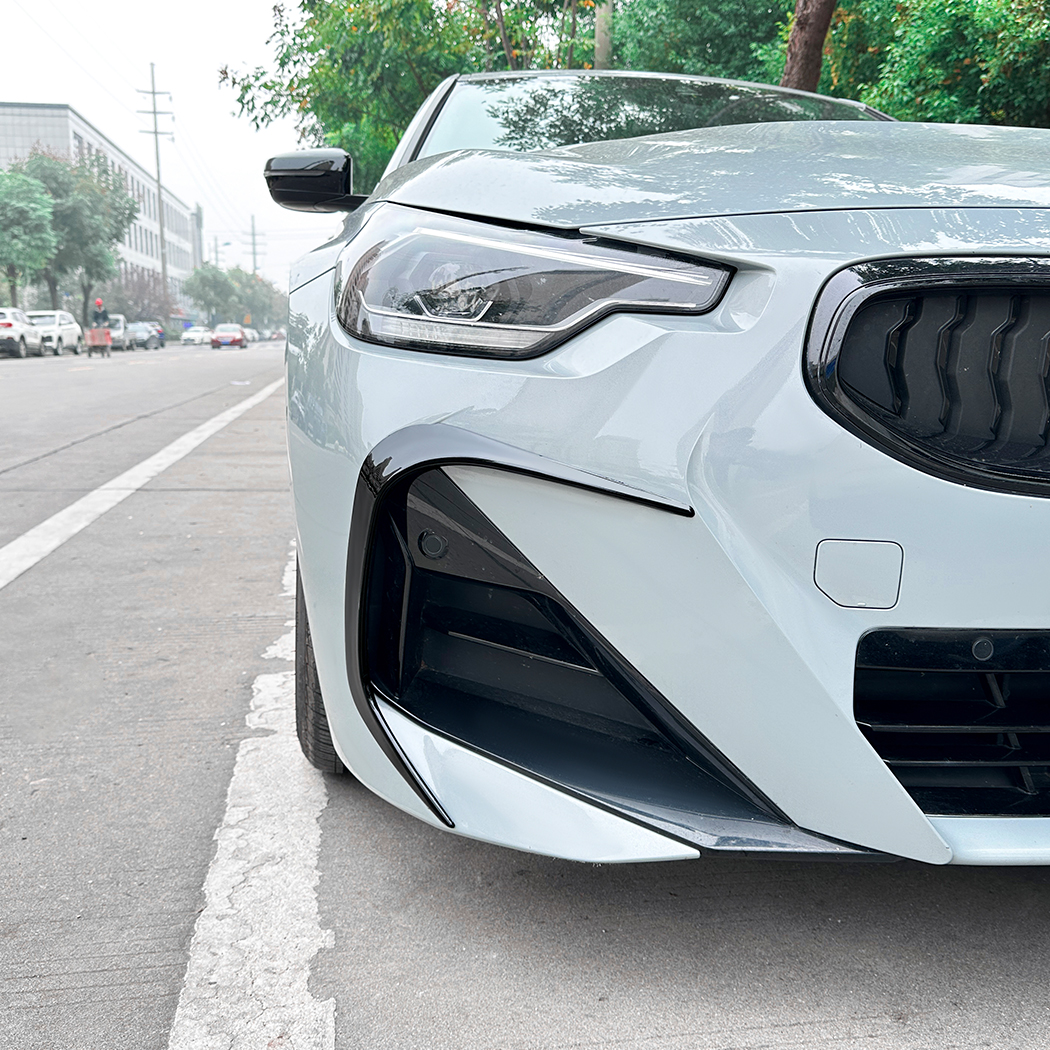 AMP-Z Front Bumper Fins Spoiler Canards For BMW 2 Series G42 2022+