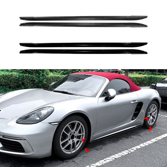 AMP-Z Side Skirt Rocker Panel Splitter Lip For Porsche 718 Cayman 982 2016+