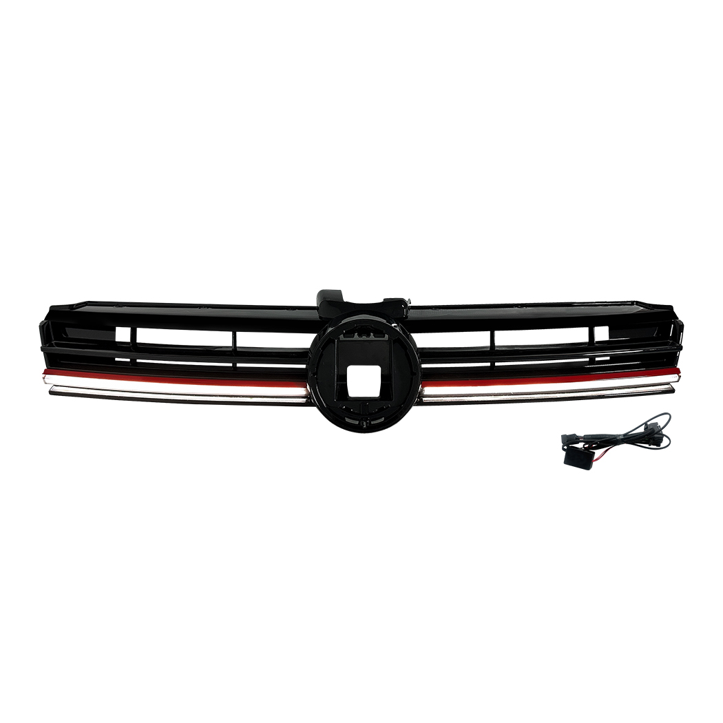 AMP-Z Front Bumper Grille Grill With Lights For VW Volkswagen Golf MK7.5 R 2017-2019