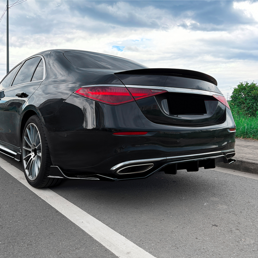AMP-Z Rear Bumper Spoiler Lip For Mercedes Benz S Class W223 Pre-facelift AMG Line 2021-2026