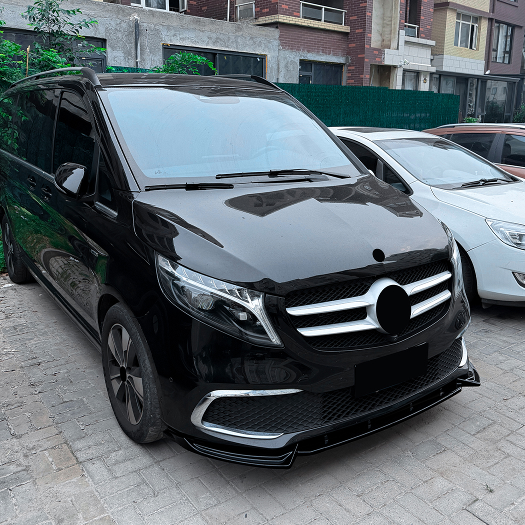 AMP-Z Front Bumper Lip Splitter For Mercedes Benz V Class W447 Pre-Facelift Standard 2019-2023